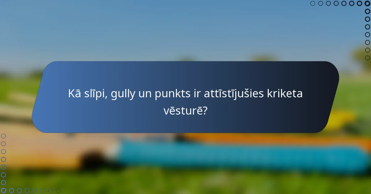 Kā slīpi, gully un punkts ir attīstījušies kriketa vēsturē?