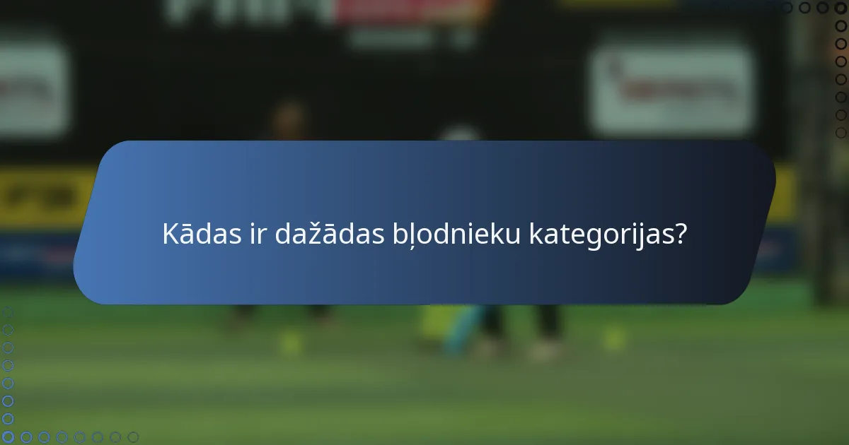 Kādas ir dažādas bļodnieku kategorijas?